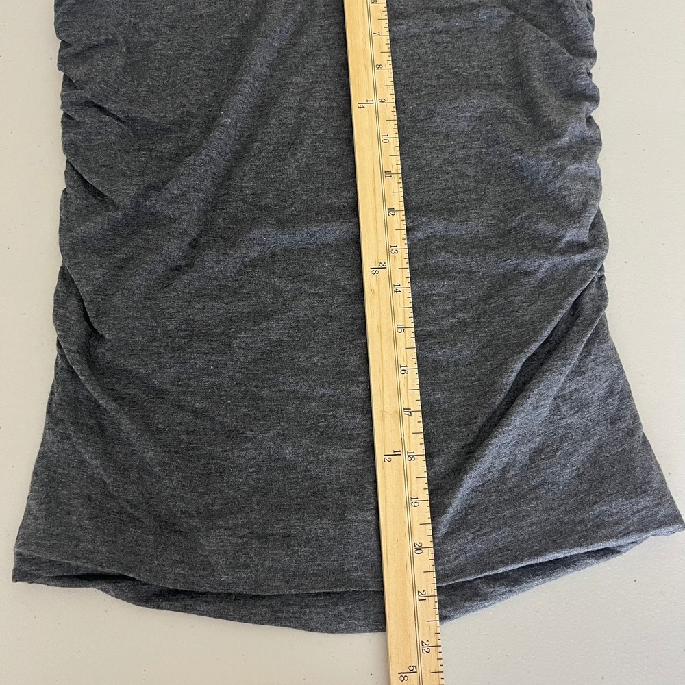 Athleta Women Heather Gray Ruched Side Stretch Skirt Small Tall - Picture 10 of 11